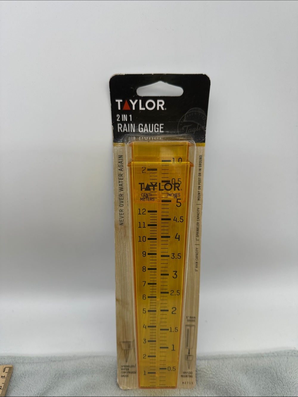 Taylor Precision Yellow 2-in-1 Rain & Sprinkler Gauge